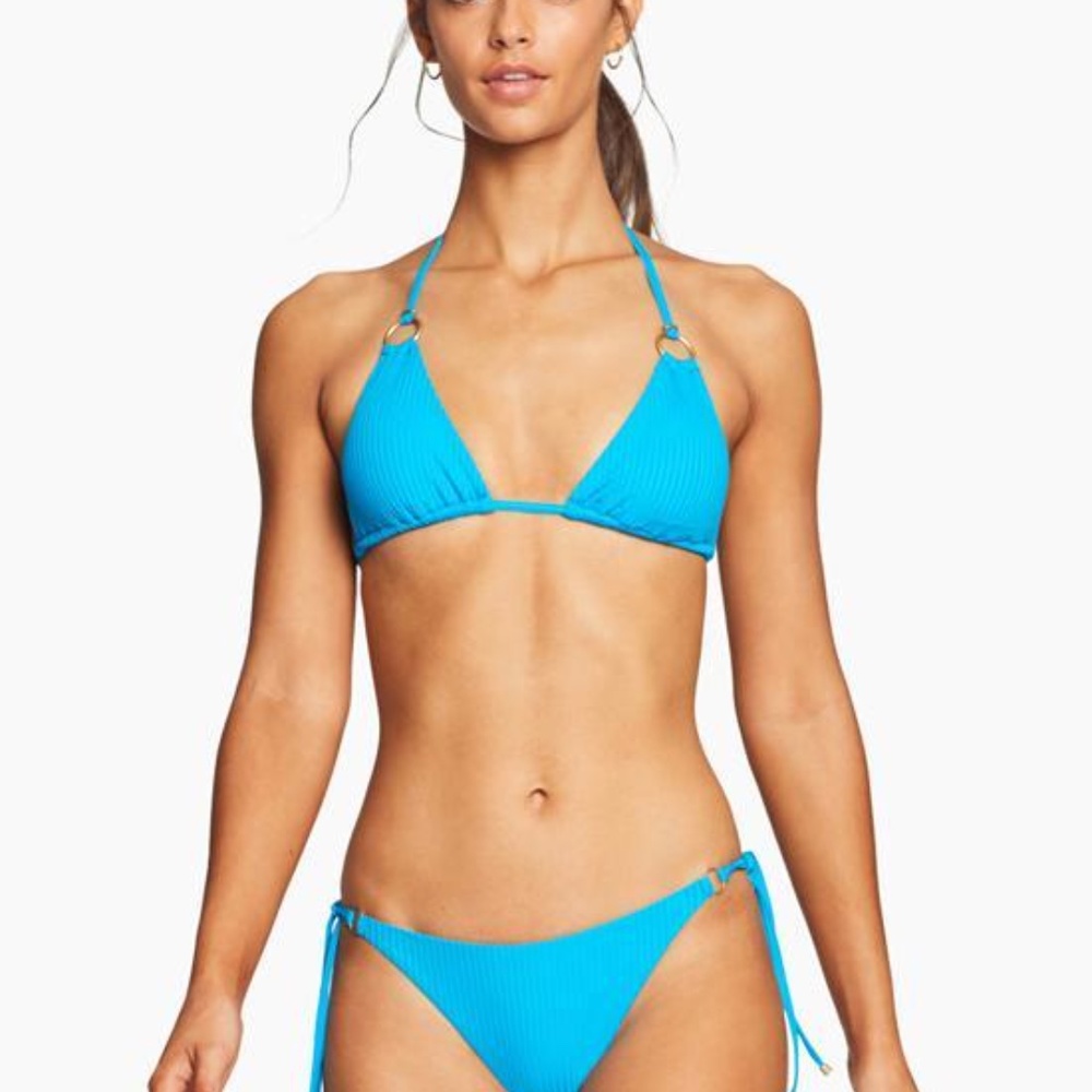 Vitamin A- Cyan Eco Rib Tara Tie Side Bottoms